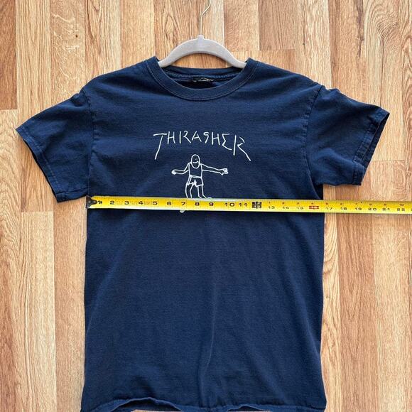 Navy Blue Thrasher Skateboarding Tee - Picture 5 of 6